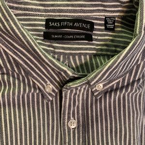 Saks Fifth Avenue Striped Woven Long Sleeve Button Down